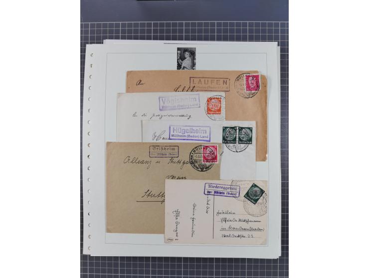 1800/1970 (ca.), HEIMATGESCHICHTE BADENS, umfangreiche Materialsammlung, teils ausstellungsmäßig aufgezogen, mit einigen hund