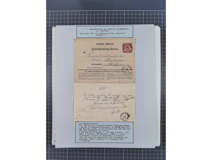 1800/1970 (ca.), HEIMATGESCHICHTE BADENS, umfangreiche Materialsammlung, teils ausstellungsmäßig aufgezogen, mit einigen hund