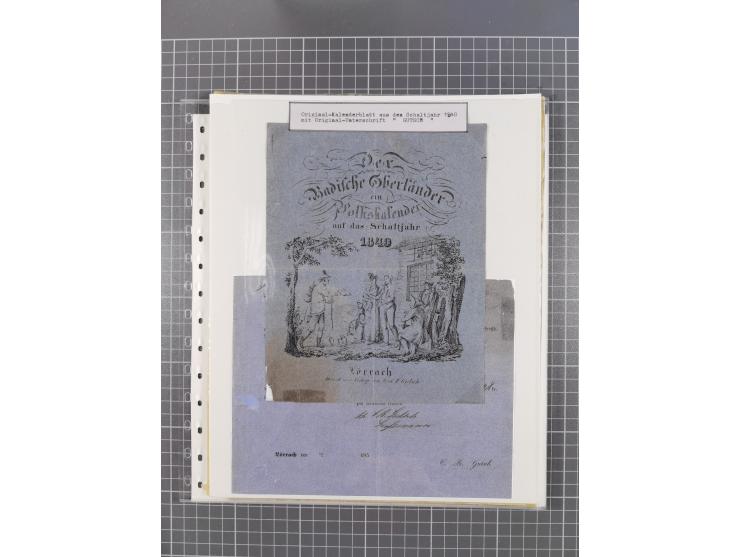 1800/1970 (ca.), HEIMATGESCHICHTE BADENS, umfangreiche Materialsammlung, teils ausstellungsmäßig aufgezogen, mit einigen hund