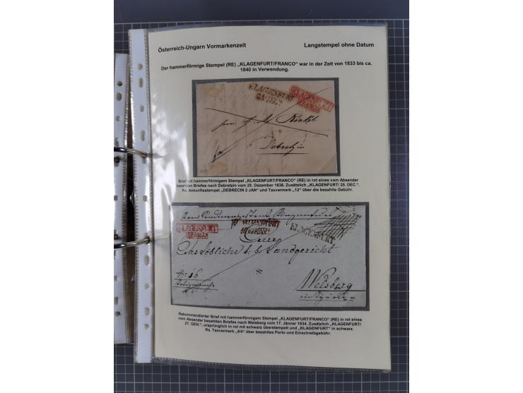 1756/1993 (ca.), reichhaltige Heimatsammlung “KLAGENFURT” mit über 650 Briefen und Karten, ab Vorphilatelie, dabei auch Posts