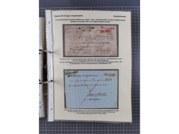 1756/1993 (ca.), reichhaltige Heimatsammlung “KLAGENFURT” mit über 650 Briefen und Karten, ab Vorphilatelie, dabei auch Posts