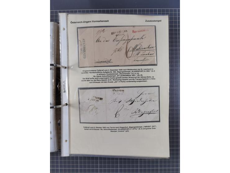 1756/1993 (ca.), reichhaltige Heimatsammlung “KLAGENFURT” mit über 650 Briefen und Karten, ab Vorphilatelie, dabei auch Posts