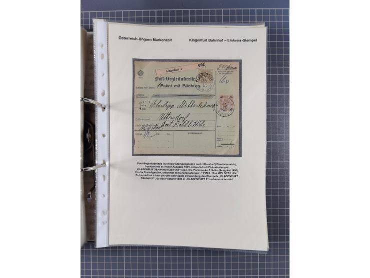 1756/1993 (ca.), reichhaltige Heimatsammlung “KLAGENFURT” mit über 650 Briefen und Karten, ab Vorphilatelie, dabei auch Posts