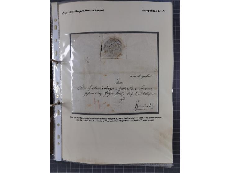 1756/1993 (ca.), reichhaltige Heimatsammlung “KLAGENFURT” mit über 650 Briefen und Karten, ab Vorphilatelie, dabei auch Posts