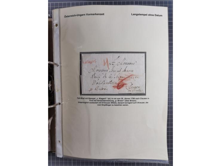 1756/1993 (ca.), reichhaltige Heimatsammlung “KLAGENFURT” mit über 650 Briefen und Karten, ab Vorphilatelie, dabei auch Posts