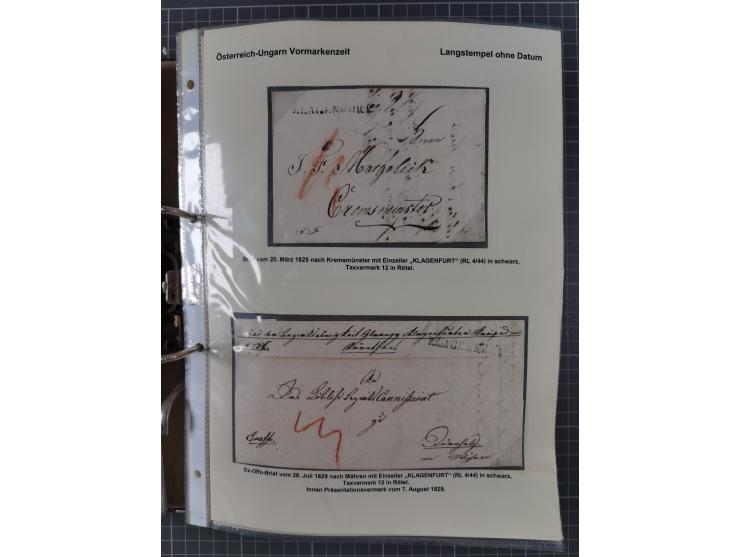 1756/1993 (ca.), reichhaltige Heimatsammlung “KLAGENFURT” mit über 650 Briefen und Karten, ab Vorphilatelie, dabei auch Posts