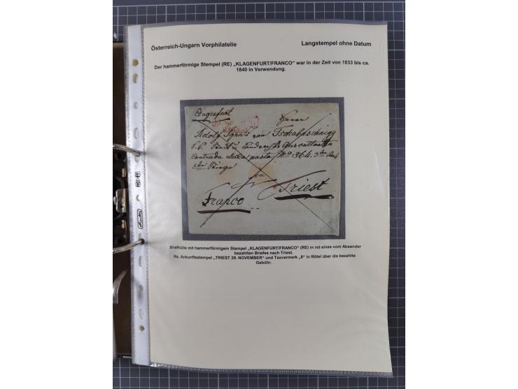 1756/1993 (ca.), reichhaltige Heimatsammlung “KLAGENFURT” mit über 650 Briefen und Karten, ab Vorphilatelie, dabei auch Posts