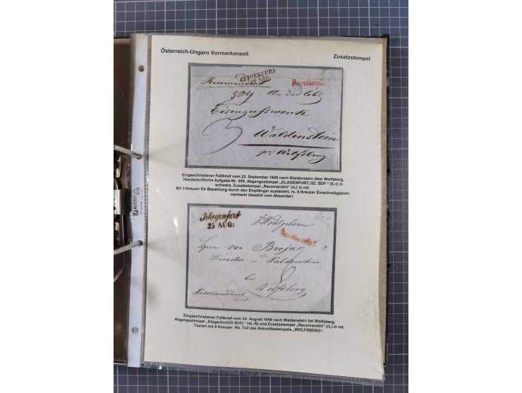 1756/1993 (ca.), reichhaltige Heimatsammlung “KLAGENFURT” mit über 650 Briefen und Karten, ab Vorphilatelie, dabei auch Posts