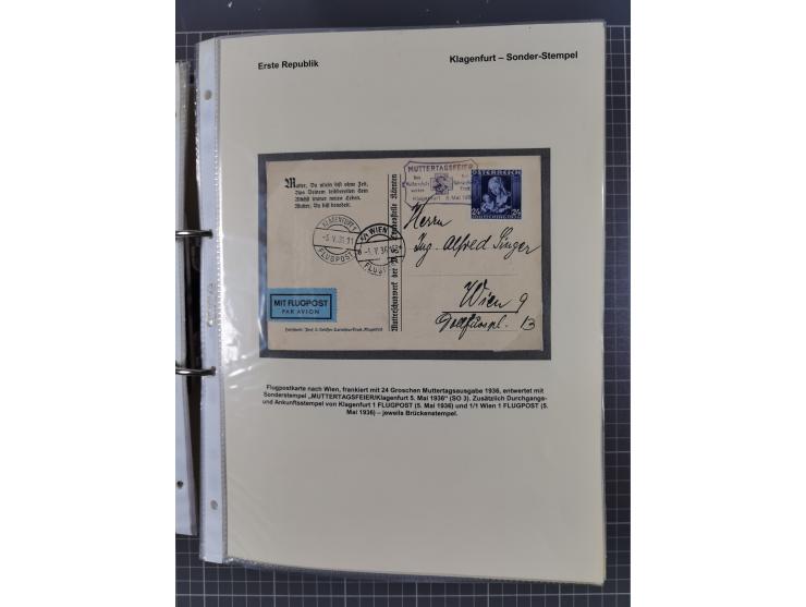 1756/1993 (ca.), reichhaltige Heimatsammlung “KLAGENFURT” mit über 650 Briefen und Karten, ab Vorphilatelie, dabei auch Posts