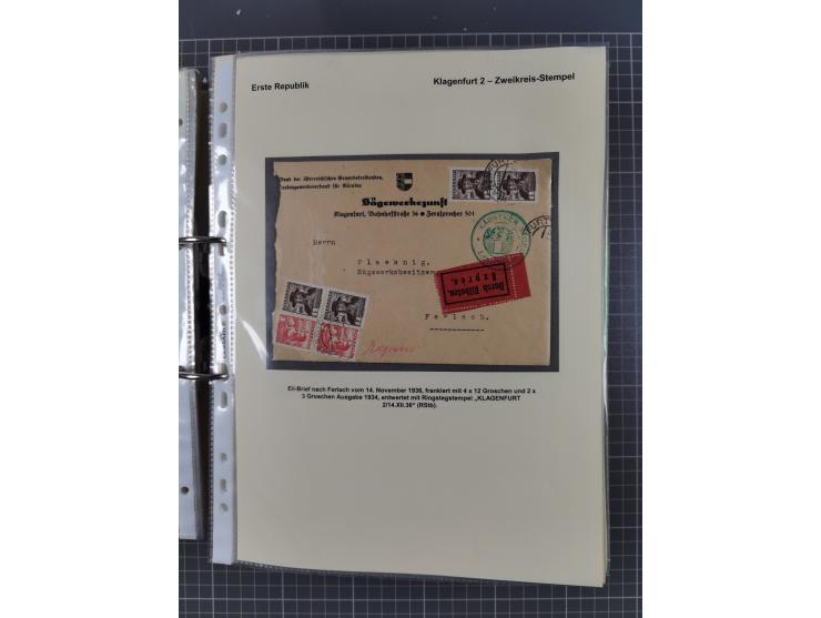 1756/1993 (ca.), reichhaltige Heimatsammlung “KLAGENFURT” mit über 650 Briefen und Karten, ab Vorphilatelie, dabei auch Posts