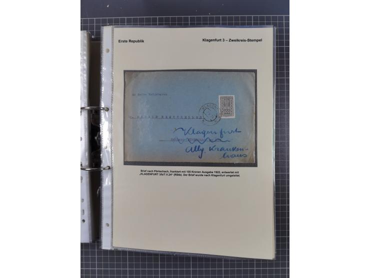 1756/1993 (ca.), reichhaltige Heimatsammlung “KLAGENFURT” mit über 650 Briefen und Karten, ab Vorphilatelie, dabei auch Posts