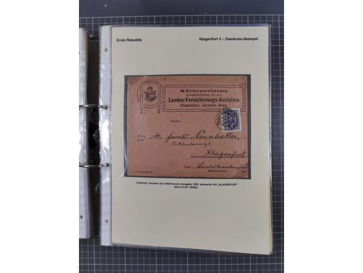 1756/1993 (ca.), reichhaltige Heimatsammlung “KLAGENFURT” mit über 650 Briefen und Karten, ab Vorphilatelie, dabei auch Posts