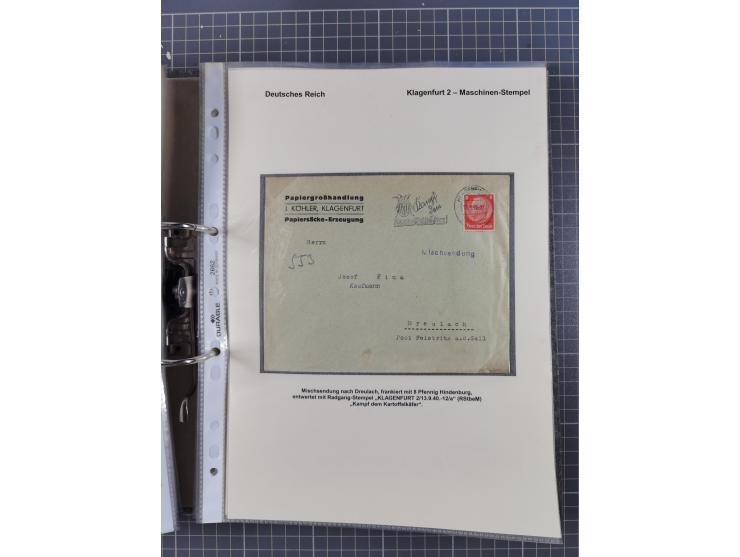 1756/1993 (ca.), reichhaltige Heimatsammlung “KLAGENFURT” mit über 650 Briefen und Karten, ab Vorphilatelie, dabei auch Posts