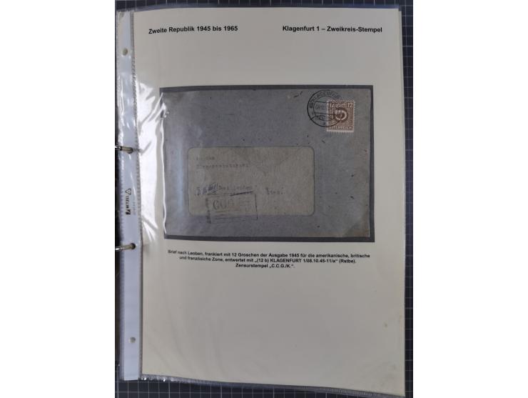 1756/1993 (ca.), reichhaltige Heimatsammlung “KLAGENFURT” mit über 650 Briefen und Karten, ab Vorphilatelie, dabei auch Posts