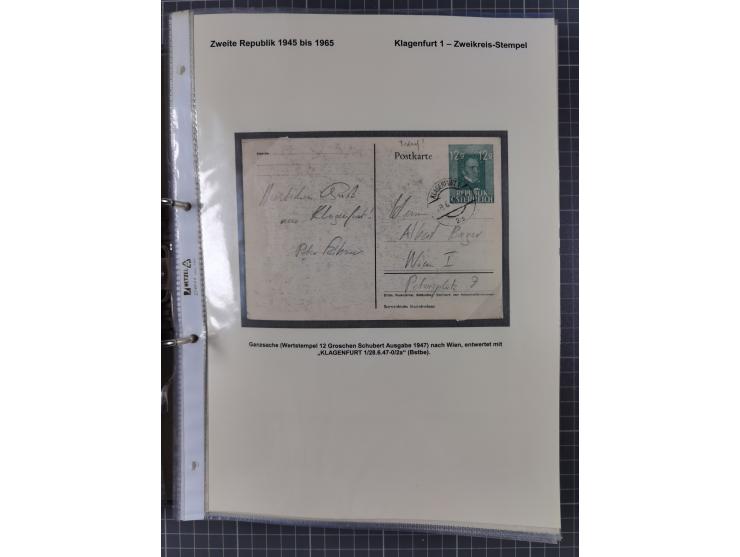 1756/1993 (ca.), reichhaltige Heimatsammlung “KLAGENFURT” mit über 650 Briefen und Karten, ab Vorphilatelie, dabei auch Posts