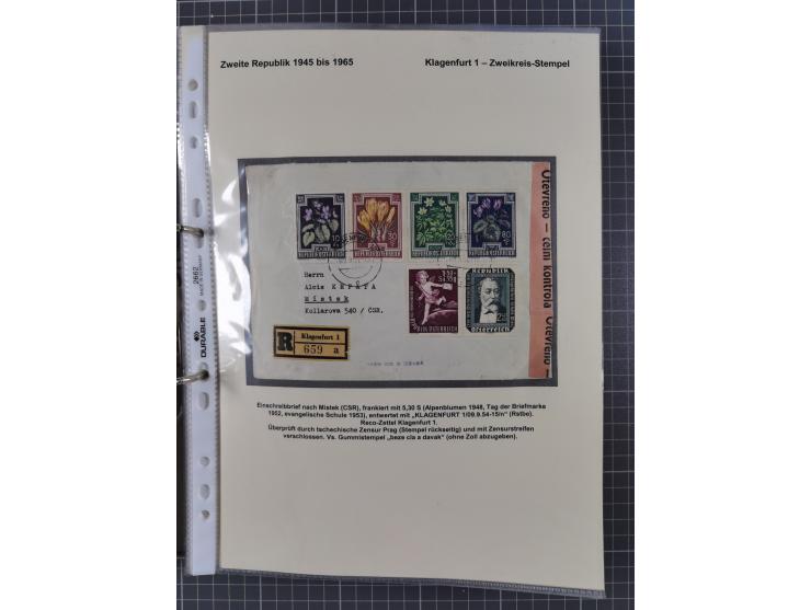 1756/1993 (ca.), reichhaltige Heimatsammlung “KLAGENFURT” mit über 650 Briefen und Karten, ab Vorphilatelie, dabei auch Posts