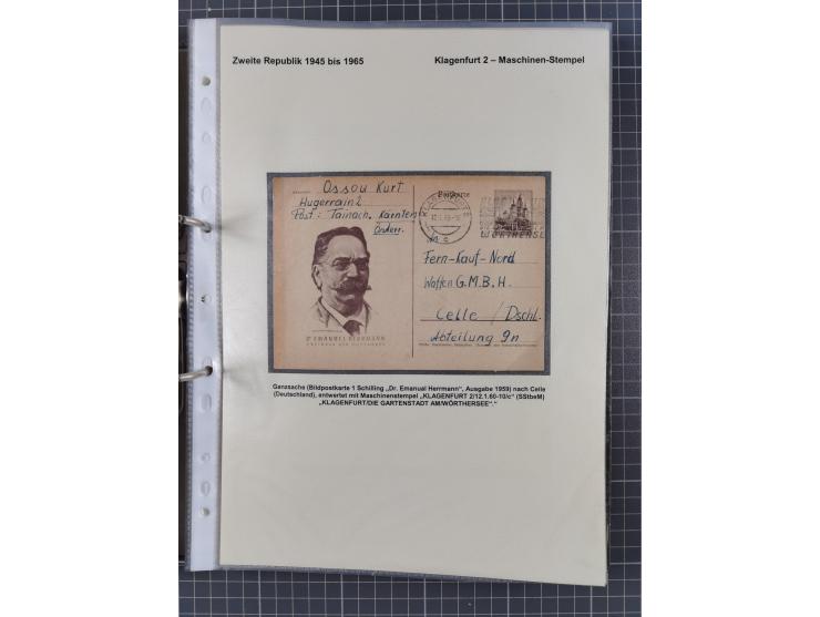 1756/1993 (ca.), reichhaltige Heimatsammlung “KLAGENFURT” mit über 650 Briefen und Karten, ab Vorphilatelie, dabei auch Posts