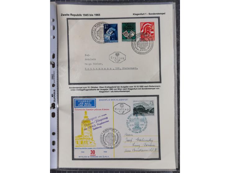 1756/1993 (ca.), reichhaltige Heimatsammlung “KLAGENFURT” mit über 650 Briefen und Karten, ab Vorphilatelie, dabei auch Posts