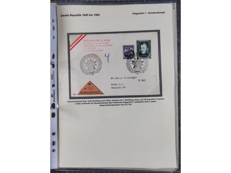 1756/1993 (ca.), reichhaltige Heimatsammlung “KLAGENFURT” mit über 650 Briefen und Karten, ab Vorphilatelie, dabei auch Posts