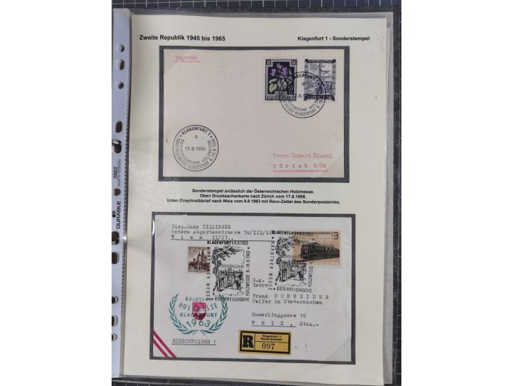 1756/1993 (ca.), reichhaltige Heimatsammlung “KLAGENFURT” mit über 650 Briefen und Karten, ab Vorphilatelie, dabei auch Posts