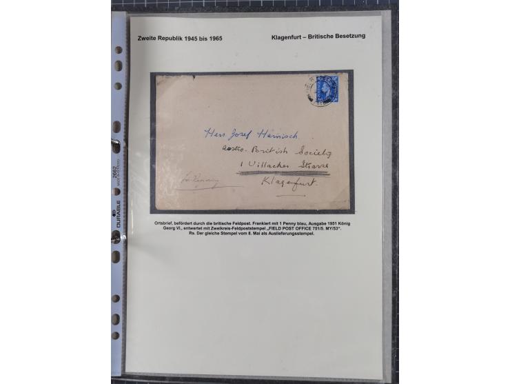 1756/1993 (ca.), reichhaltige Heimatsammlung “KLAGENFURT” mit über 650 Briefen und Karten, ab Vorphilatelie, dabei auch Posts