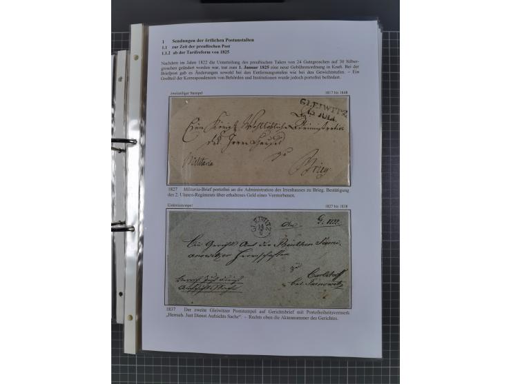 GLEIWITZ: 1817/1950 (ca.), ausstellungsmäßig aufgezogene Sammlung mit reichhaltig zusätzlichem Material, überschlägig rund 35