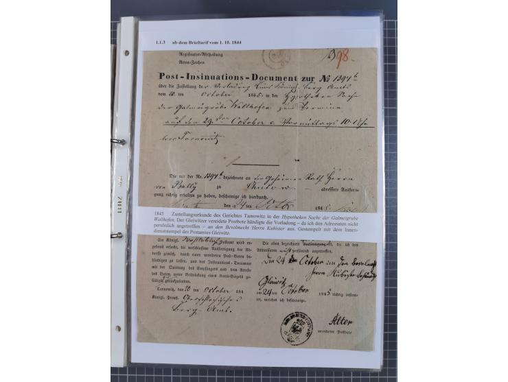 GLEIWITZ: 1817/1950 (ca.), ausstellungsmäßig aufgezogene Sammlung mit reichhaltig zusätzlichem Material, überschlägig rund 35