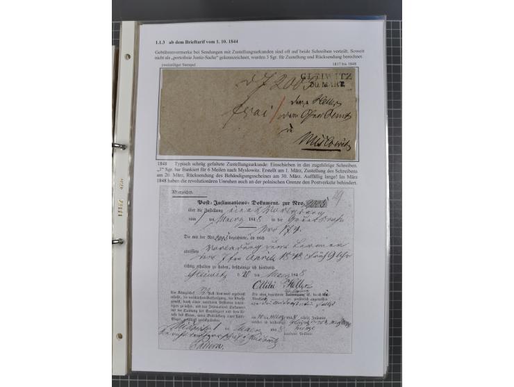 GLEIWITZ: 1817/1950 (ca.), ausstellungsmäßig aufgezogene Sammlung mit reichhaltig zusätzlichem Material, überschlägig rund 35