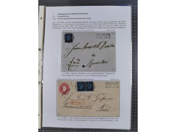 GLEIWITZ: 1817/1950 (ca.), ausstellungsmäßig aufgezogene Sammlung mit reichhaltig zusätzlichem Material, überschlägig rund 35