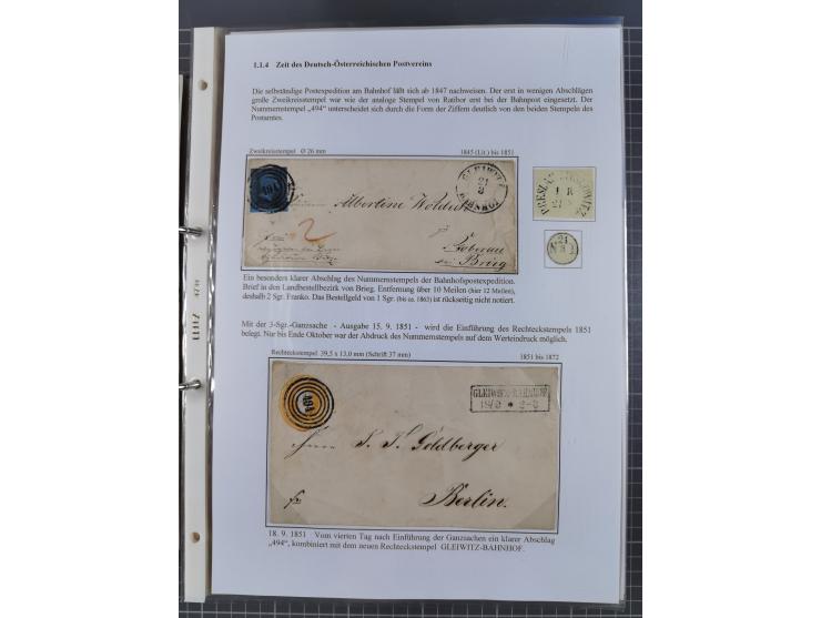 GLEIWITZ: 1817/1950 (ca.), ausstellungsmäßig aufgezogene Sammlung mit reichhaltig zusätzlichem Material, überschlägig rund 35