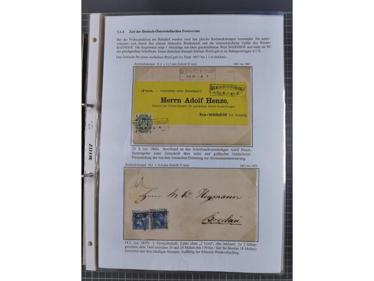 GLEIWITZ: 1817/1950 (ca.), ausstellungsmäßig aufgezogene Sammlung mit reichhaltig zusätzlichem Material, überschlägig rund 35