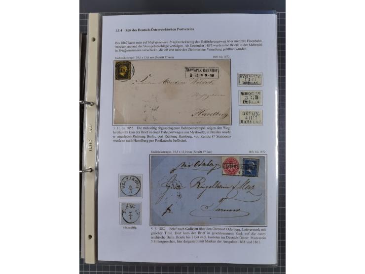 GLEIWITZ: 1817/1950 (ca.), ausstellungsmäßig aufgezogene Sammlung mit reichhaltig zusätzlichem Material, überschlägig rund 35