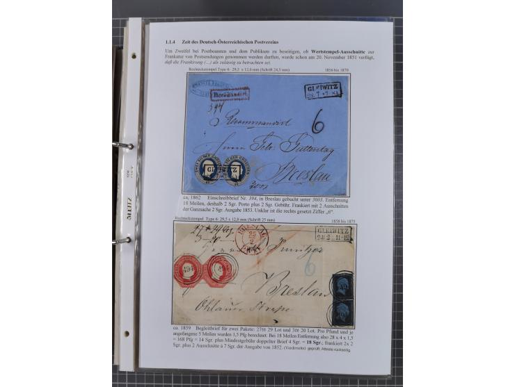GLEIWITZ: 1817/1950 (ca.), ausstellungsmäßig aufgezogene Sammlung mit reichhaltig zusätzlichem Material, überschlägig rund 35