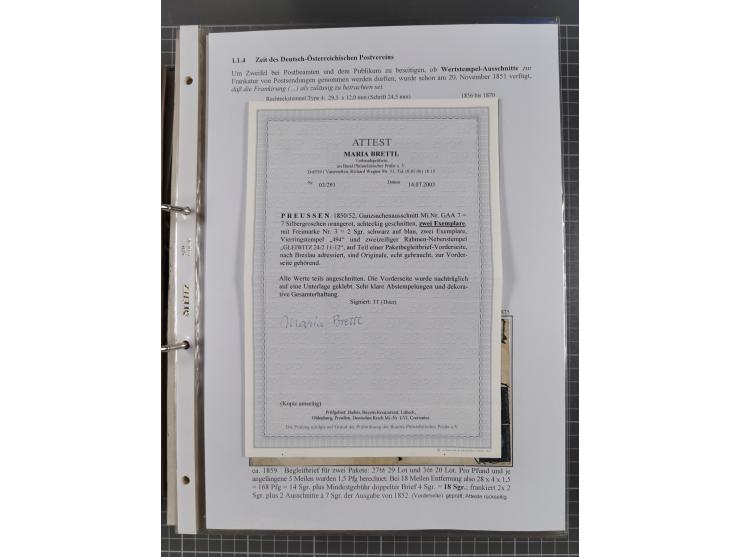 GLEIWITZ: 1817/1950 (ca.), ausstellungsmäßig aufgezogene Sammlung mit reichhaltig zusätzlichem Material, überschlägig rund 35