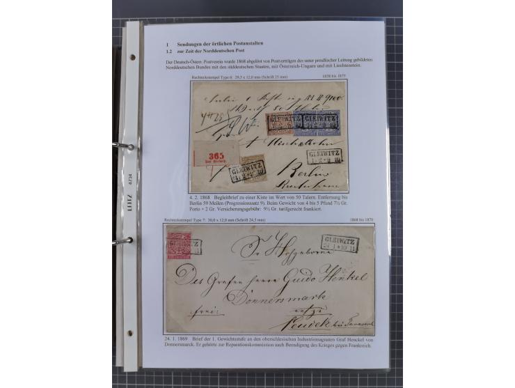 GLEIWITZ: 1817/1950 (ca.), ausstellungsmäßig aufgezogene Sammlung mit reichhaltig zusätzlichem Material, überschlägig rund 35