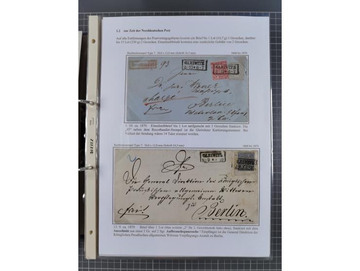 GLEIWITZ: 1817/1950 (ca.), ausstellungsmäßig aufgezogene Sammlung mit reichhaltig zusätzlichem Material, überschlägig rund 35