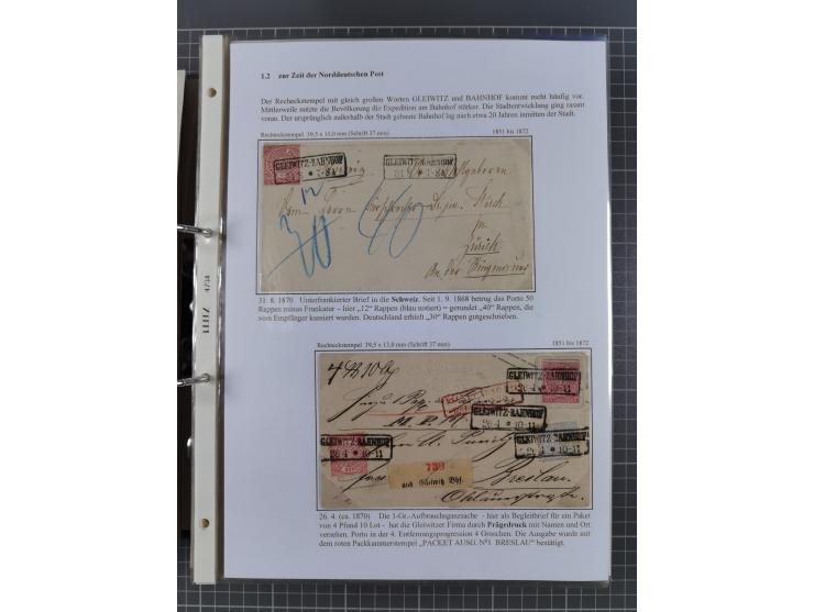 GLEIWITZ: 1817/1950 (ca.), ausstellungsmäßig aufgezogene Sammlung mit reichhaltig zusätzlichem Material, überschlägig rund 35