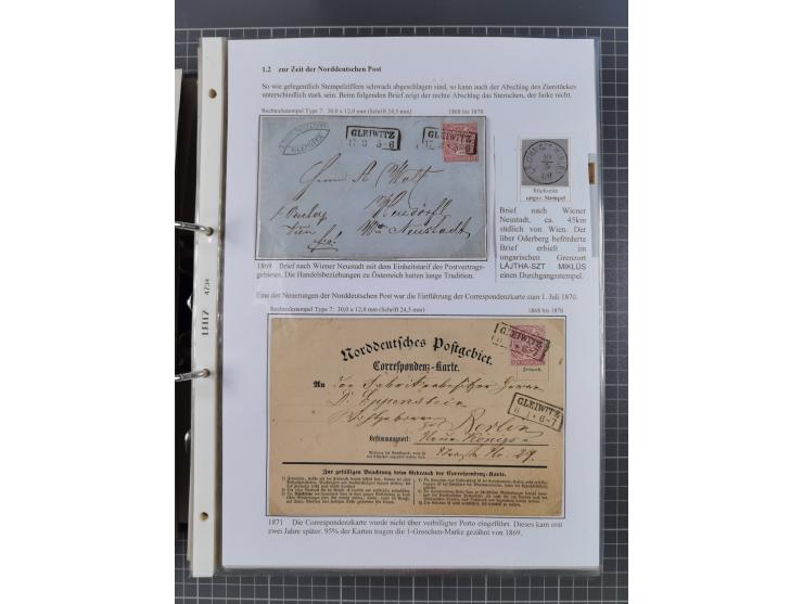 GLEIWITZ: 1817/1950 (ca.), ausstellungsmäßig aufgezogene Sammlung mit reichhaltig zusätzlichem Material, überschlägig rund 35