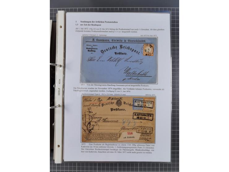 GLEIWITZ: 1817/1950 (ca.), ausstellungsmäßig aufgezogene Sammlung mit reichhaltig zusätzlichem Material, überschlägig rund 35