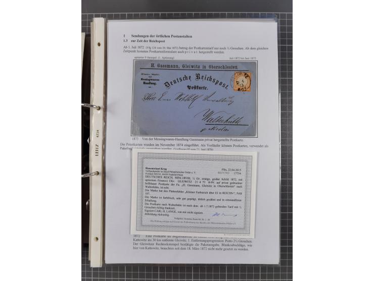 GLEIWITZ: 1817/1950 (ca.), ausstellungsmäßig aufgezogene Sammlung mit reichhaltig zusätzlichem Material, überschlägig rund 35