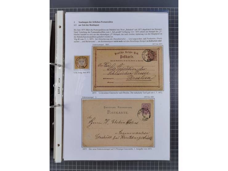 GLEIWITZ: 1817/1950 (ca.), ausstellungsmäßig aufgezogene Sammlung mit reichhaltig zusätzlichem Material, überschlägig rund 35