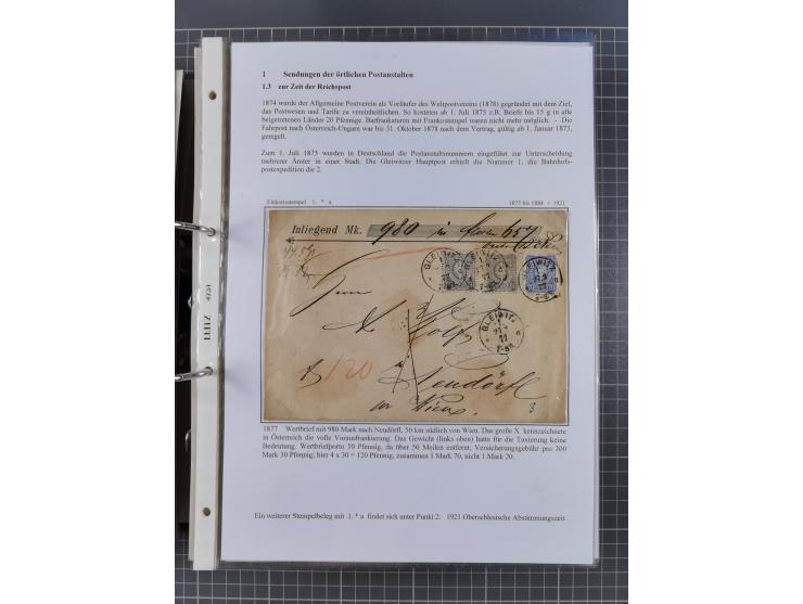 GLEIWITZ: 1817/1950 (ca.), ausstellungsmäßig aufgezogene Sammlung mit reichhaltig zusätzlichem Material, überschlägig rund 35