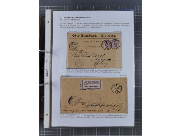 GLEIWITZ: 1817/1950 (ca.), ausstellungsmäßig aufgezogene Sammlung mit reichhaltig zusätzlichem Material, überschlägig rund 35