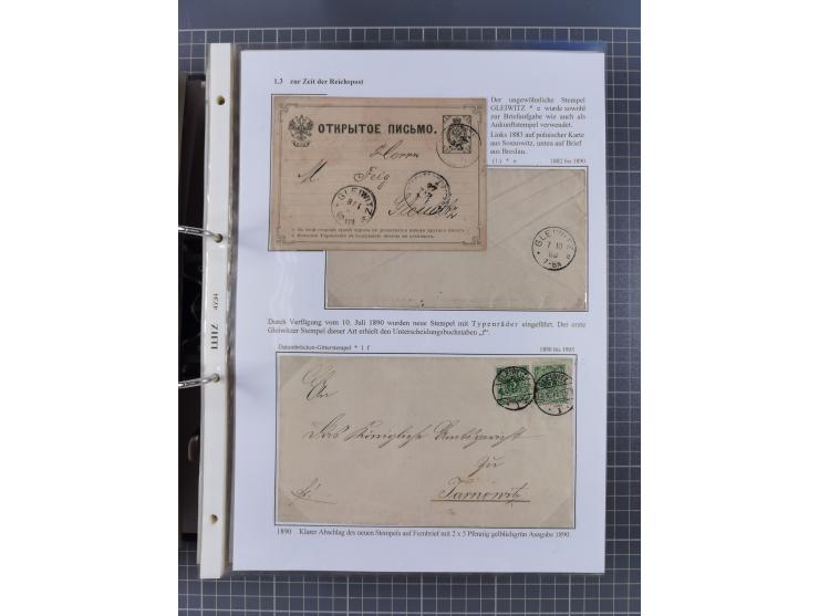 GLEIWITZ: 1817/1950 (ca.), ausstellungsmäßig aufgezogene Sammlung mit reichhaltig zusätzlichem Material, überschlägig rund 35