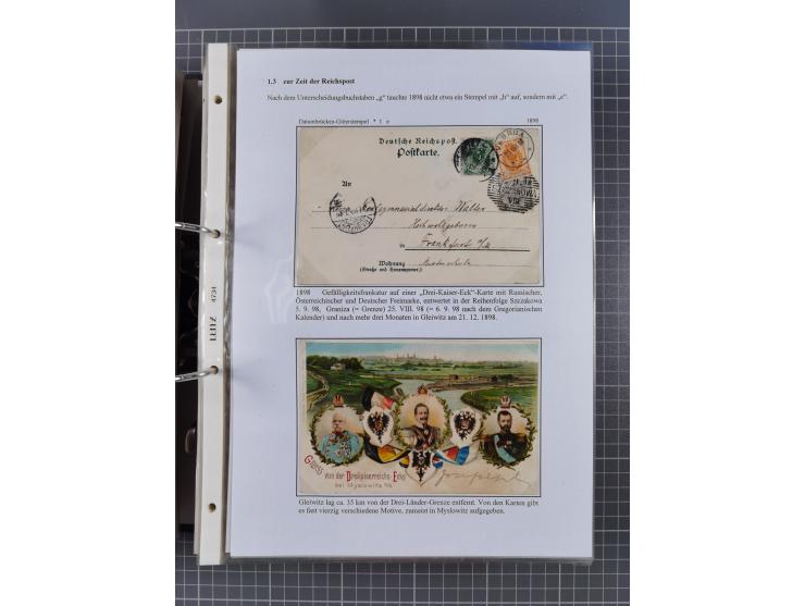 GLEIWITZ: 1817/1950 (ca.), ausstellungsmäßig aufgezogene Sammlung mit reichhaltig zusätzlichem Material, überschlägig rund 35