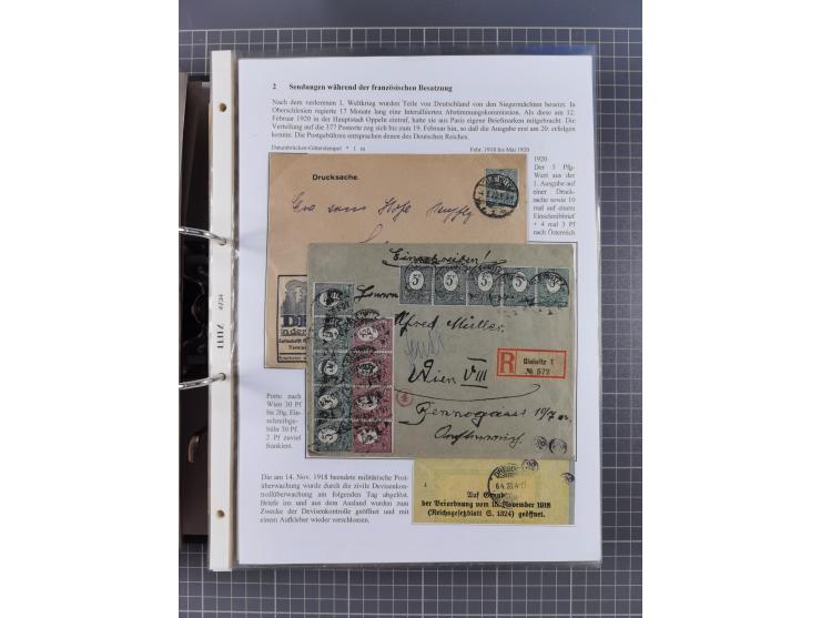 GLEIWITZ: 1817/1950 (ca.), ausstellungsmäßig aufgezogene Sammlung mit reichhaltig zusätzlichem Material, überschlägig rund 35