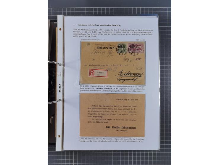 GLEIWITZ: 1817/1950 (ca.), ausstellungsmäßig aufgezogene Sammlung mit reichhaltig zusätzlichem Material, überschlägig rund 35