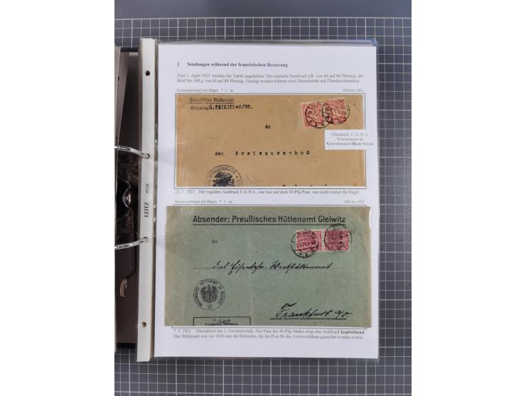 GLEIWITZ: 1817/1950 (ca.), ausstellungsmäßig aufgezogene Sammlung mit reichhaltig zusätzlichem Material, überschlägig rund 35