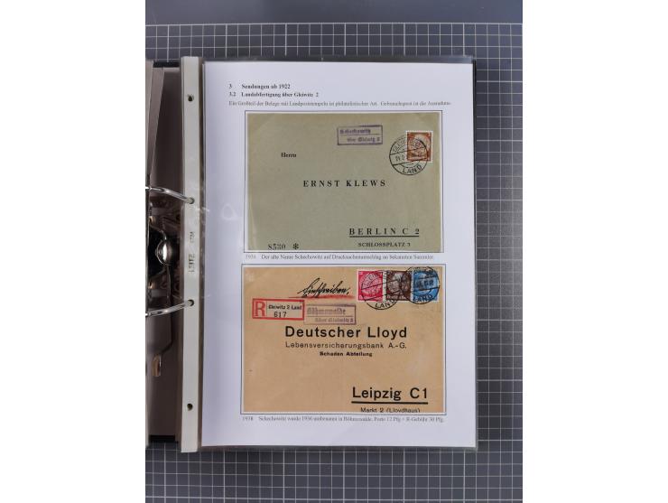 GLEIWITZ: 1817/1950 (ca.), ausstellungsmäßig aufgezogene Sammlung mit reichhaltig zusätzlichem Material, überschlägig rund 35