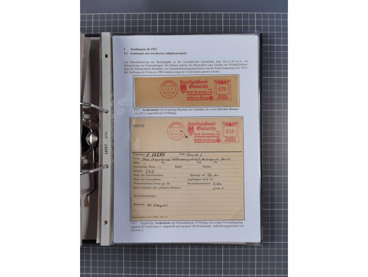 GLEIWITZ: 1817/1950 (ca.), ausstellungsmäßig aufgezogene Sammlung mit reichhaltig zusätzlichem Material, überschlägig rund 35